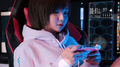 4K短发微胖美女