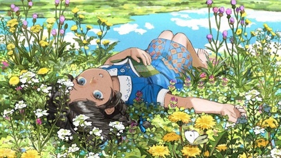 田野间的小女孩