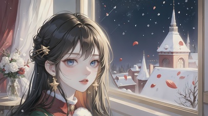 4k 圣诞夜绝美少女