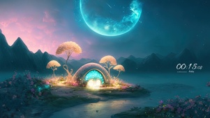 森林溪边小屋