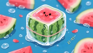 可爱冰镇西瓜