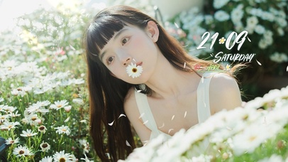 4k小雏菊中的白裙美女