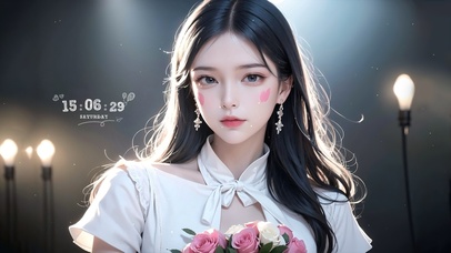 唯美长发玫瑰少女