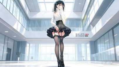 可爱短裙黑丝女孩