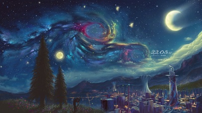 4k 唯美夜空星云流动