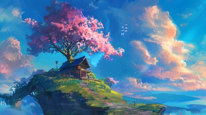 山顶樱花落人间