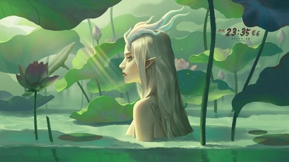 4K唯美荷塘龙女