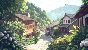 春日鲜花古镇