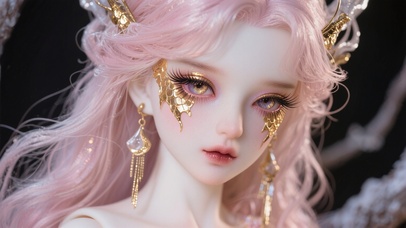 粉色头发美女 娃娃