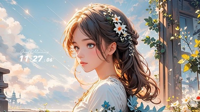 炫彩唯美卡通美少女