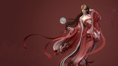 4K唯美古风红衣美女