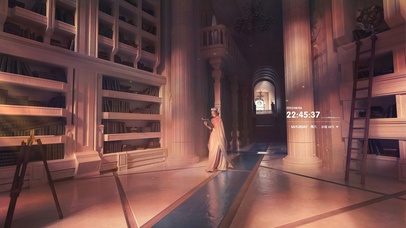 唯美傍晚图书馆女神