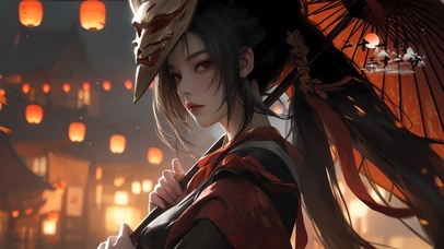 国风油纸伞少女