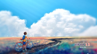 蓝天 白云 童真 向往 蒲公英