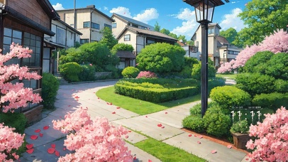 4K唯美治愈动漫城市街道