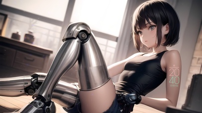 可爱短发机械少女