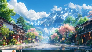 雪山樱花小镇