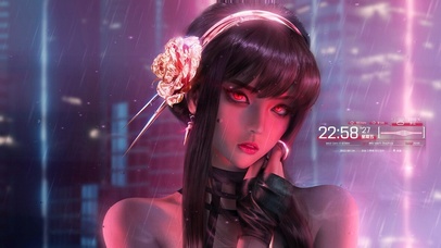 赛博朋克雨天都市约尔