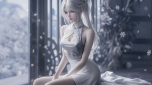 白发治愈美女