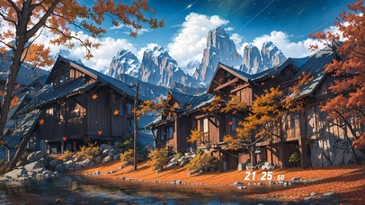 治愈秋日枫叶湖畔