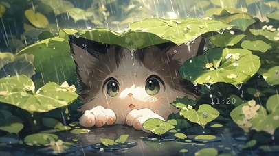 躲雨猫咪