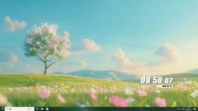 护眼白云树木桌面主题