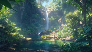 静谧深山水潭