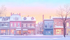 冬日雪中小屋