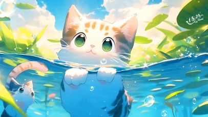 戏水猫咪