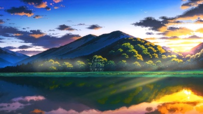 唯美治愈日出高山湖