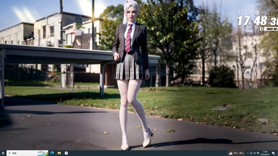 银发校园女神  学院风美少女