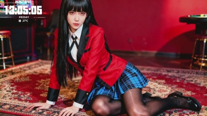 AIcos跪坐黑丝JK长腿美女