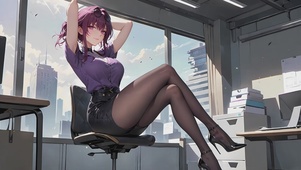 二次元办公室黑丝女孩