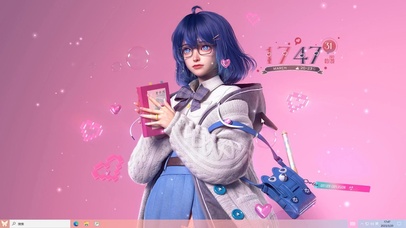 4k蓝色短发美少女