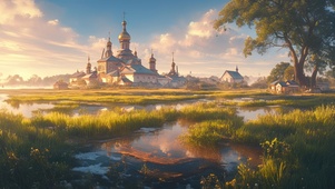 宁静俄式风情乡村
