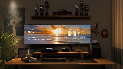 夜晚安静的电脑房间