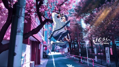 4k唯美樱花小镇