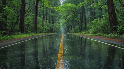 雨中道路