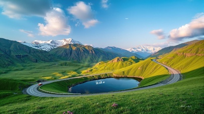 护眼雪山盘山公路