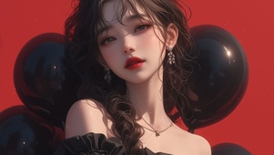 红唇美女