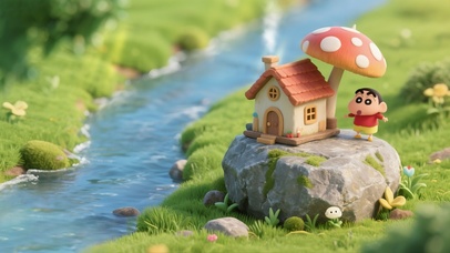 流水生财！小新的蘑菇秘境~