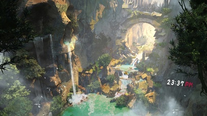 4K山谷瀑布村庄