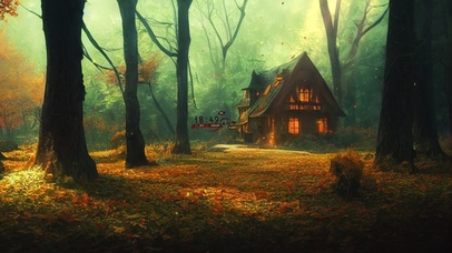 唯美治愈护眼枫林小屋