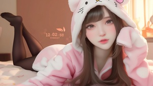 可爱睡衣女孩