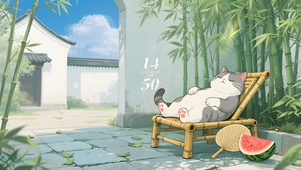 乘凉的猫咪