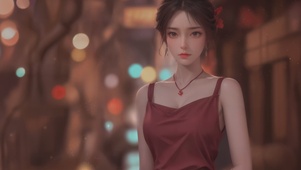 4K唯美街边女孩