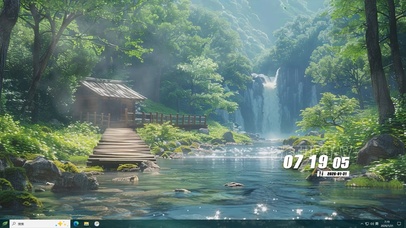 山涧护眼绿景桌面主题