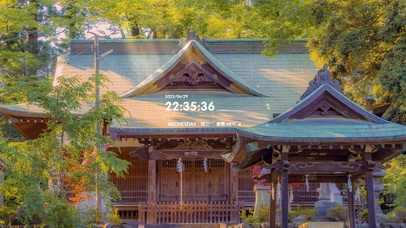 4k 治愈唯美夏日山林神社