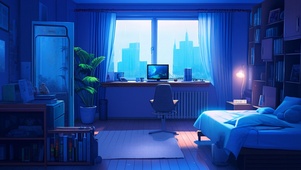 雨夜卧室