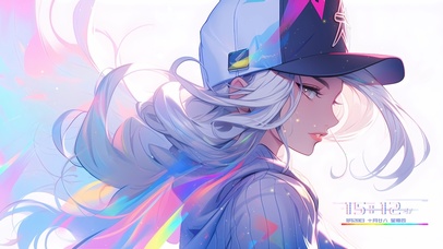 赛博风炫彩唯美女生